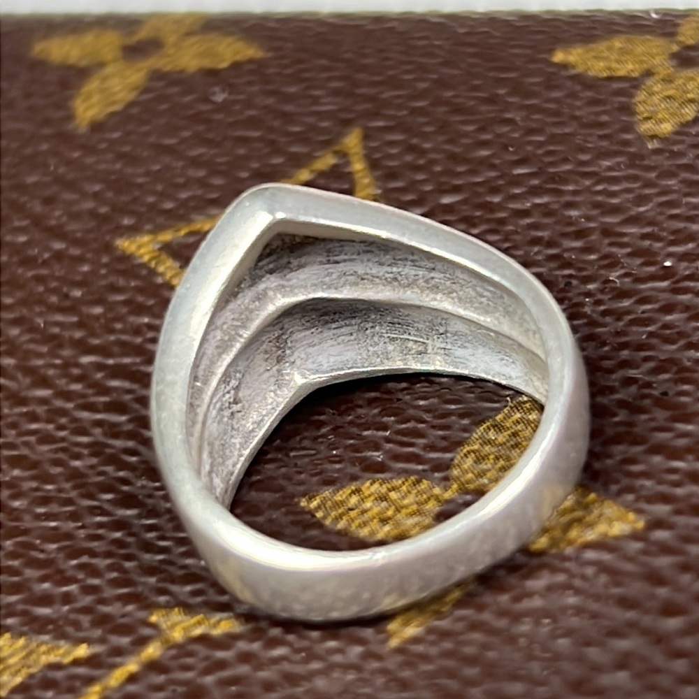 Triple Solid Sterling Silver Ring Chunky Vintage … - image 5